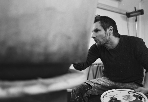 Hand-painting of the Nim Dune coffee table by PINCH