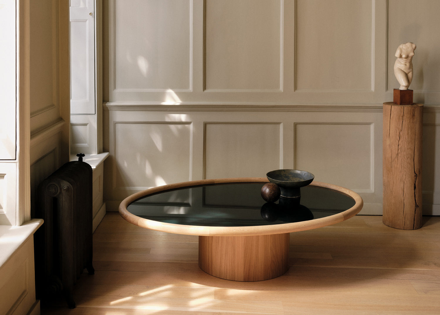 Landry coffee table elliptical moss