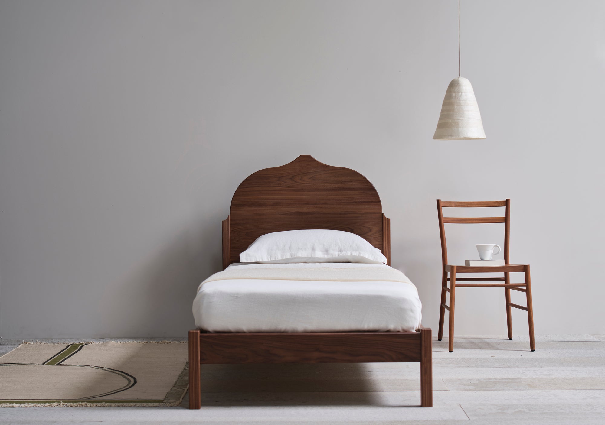 Christo bed single, Avery chair and Beata light by PINCH