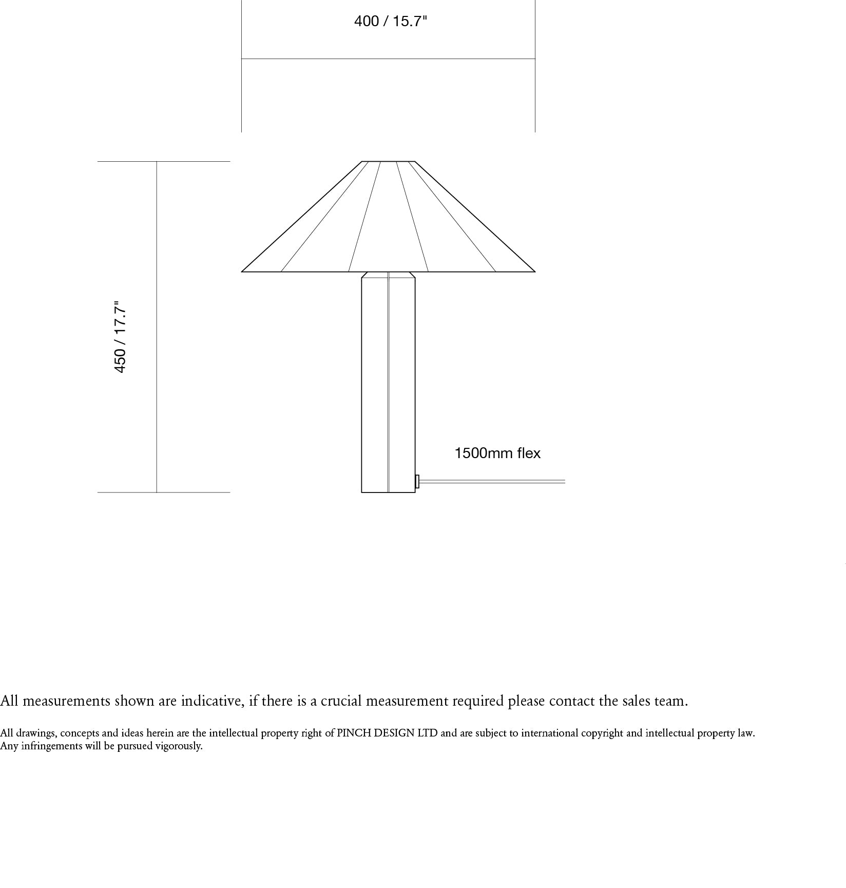 Faustine light dimensions