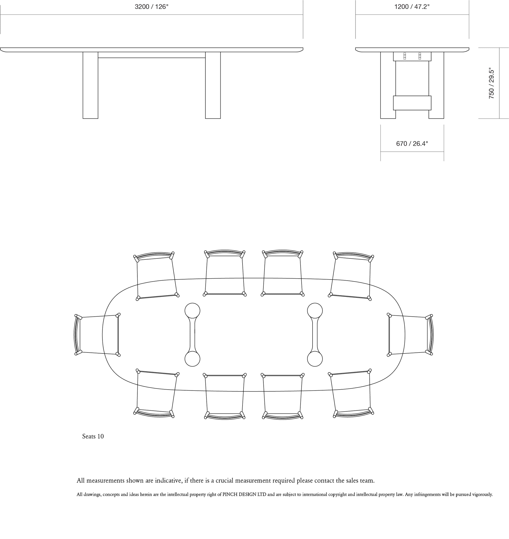 Onis dining table dimensions