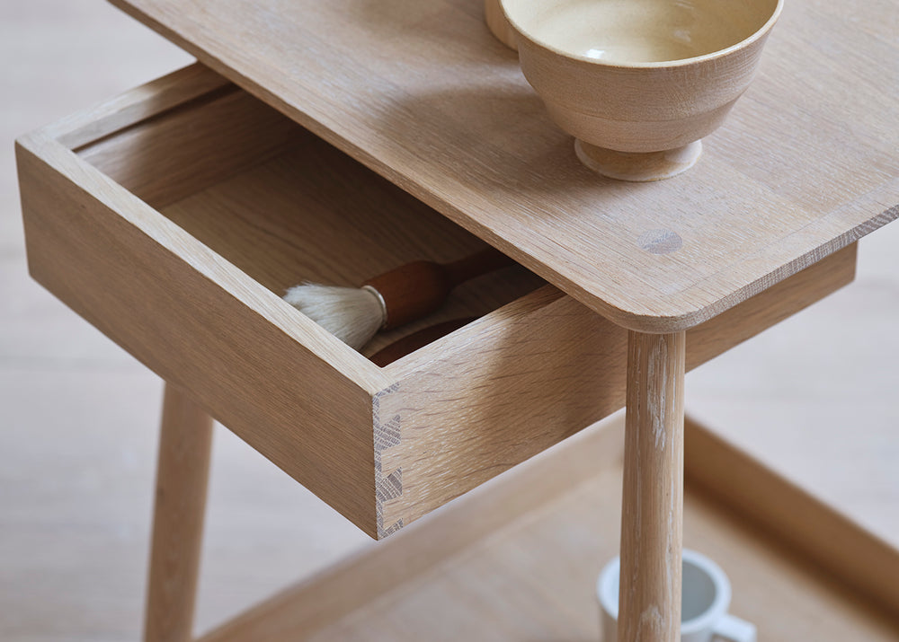 Harlosh bedside table drawer detail by PINCH