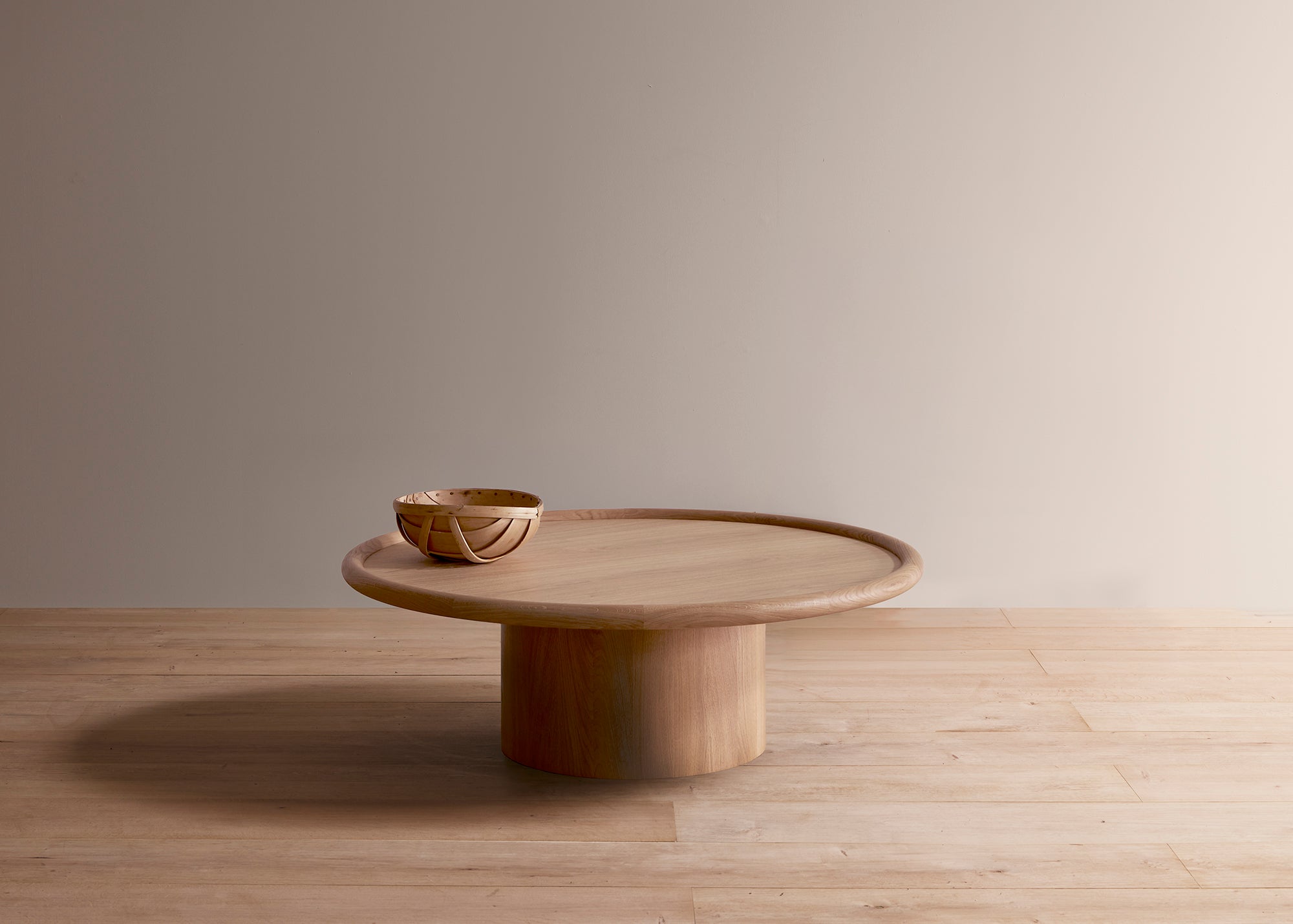 Landry coffee table circular timber