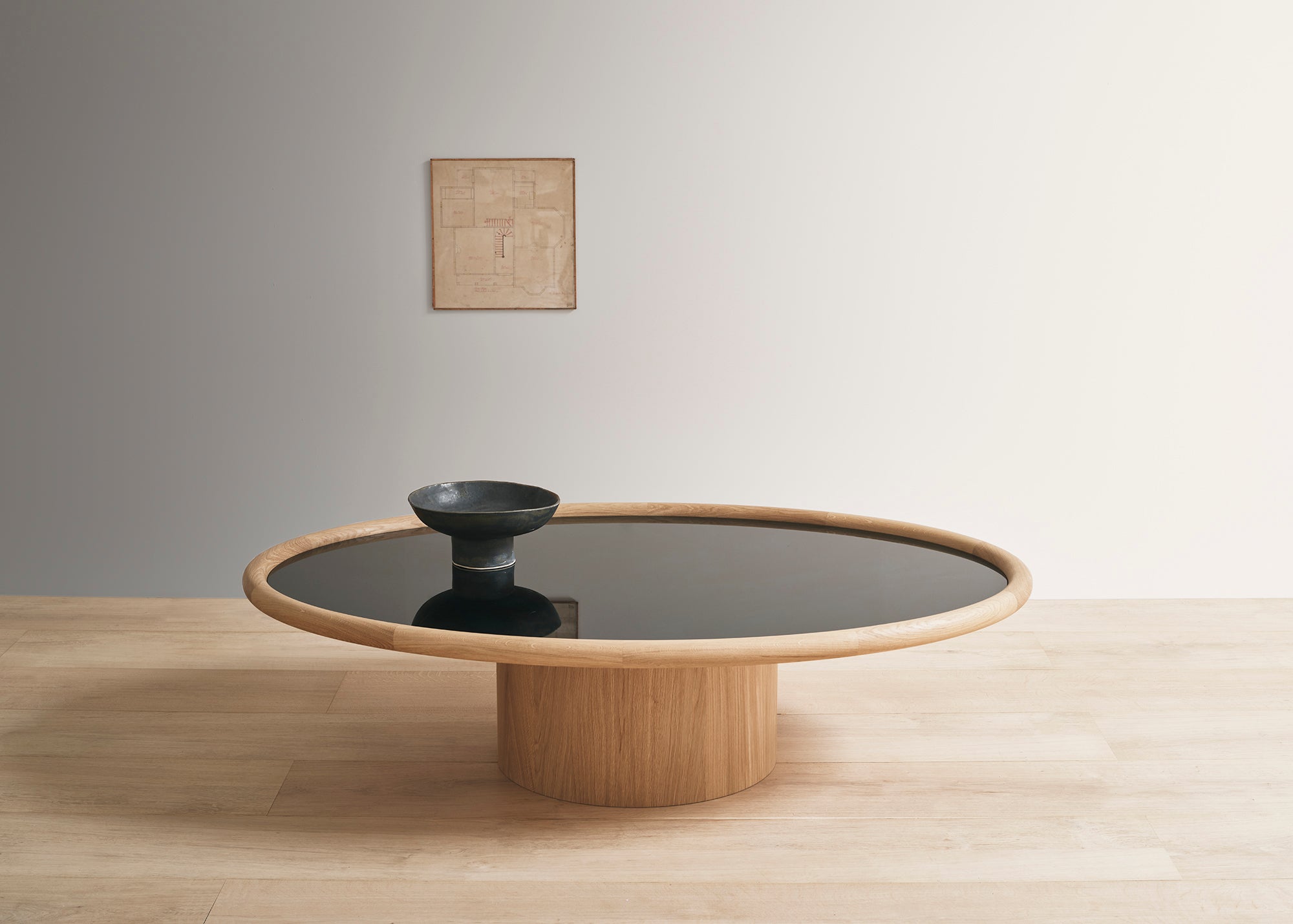 Landry coffee table elliptical moss