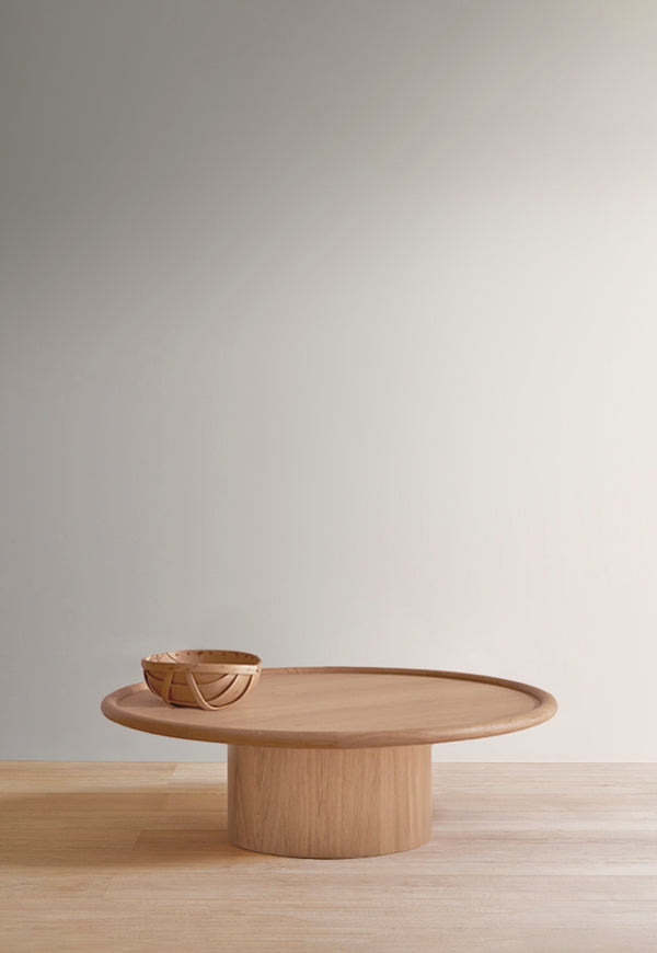 Landry coffee table circular timber