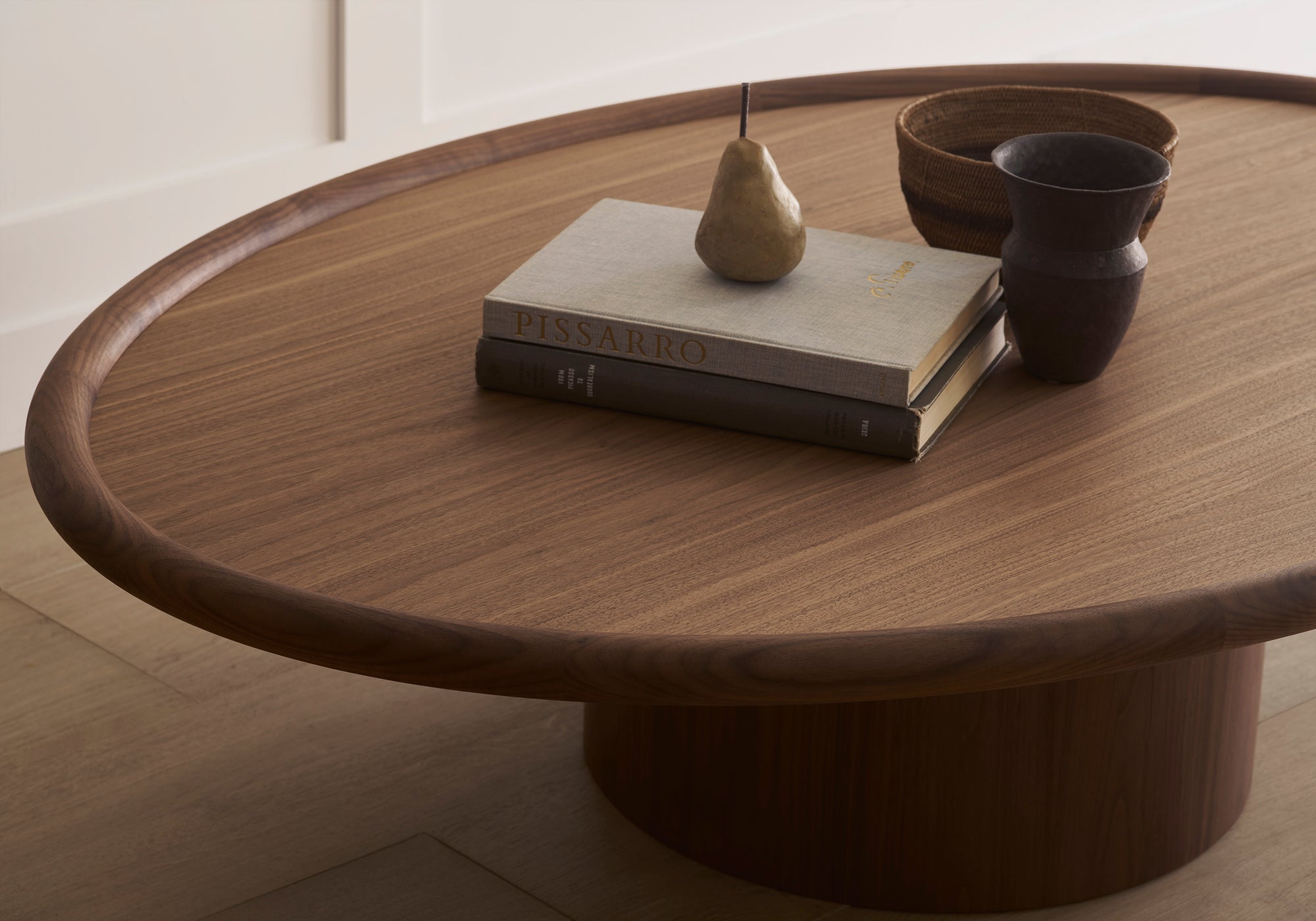 Landry coffee table elliptical timber