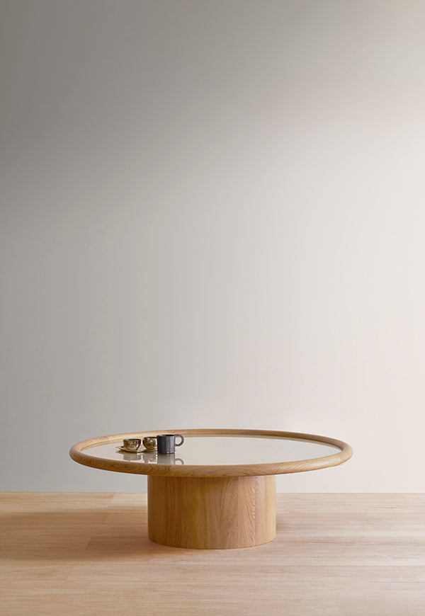 Landry coffee table circular  white gold