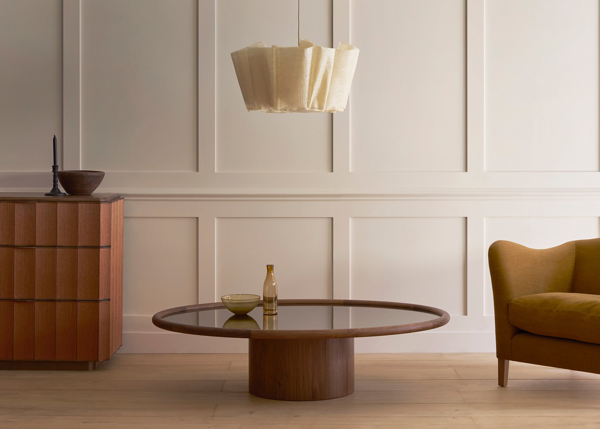 Landry coffee table elliptical bronze