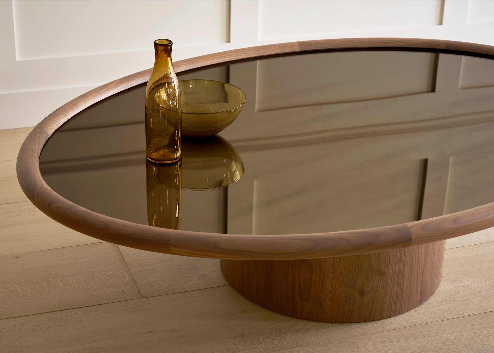 Landry coffee table elliptical bronze