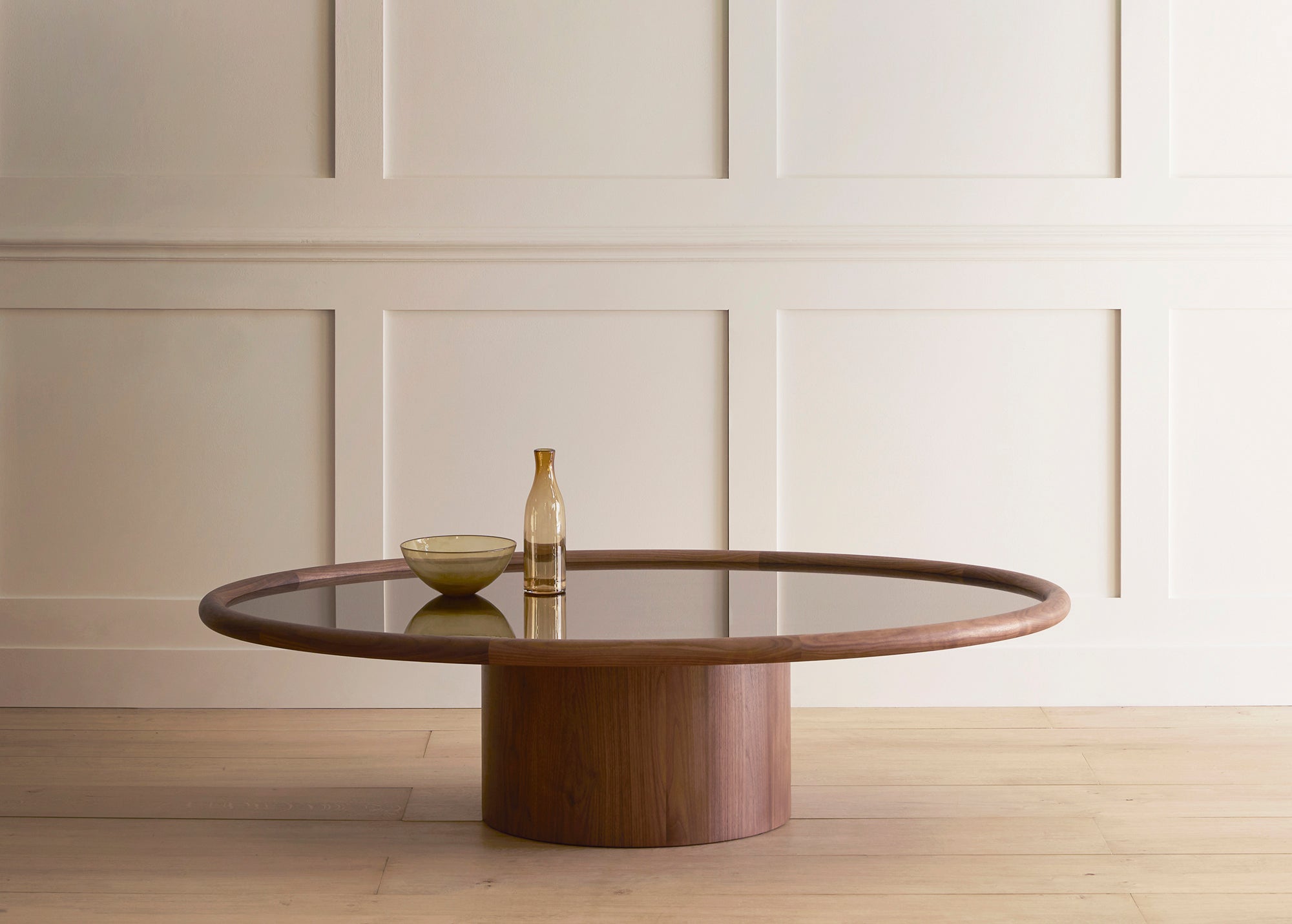 Landry coffee table elliptical bronze