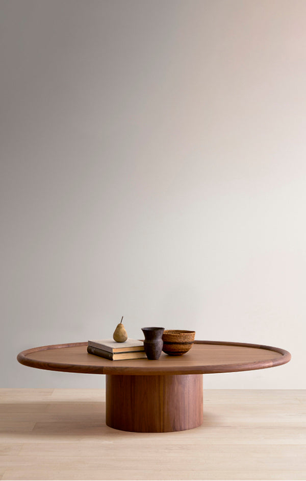 Landry coffee table elliptical timber