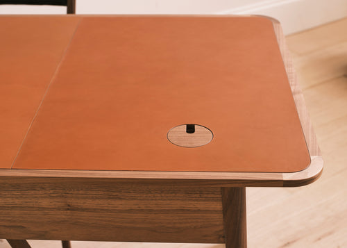 Menton inlaid leather desk