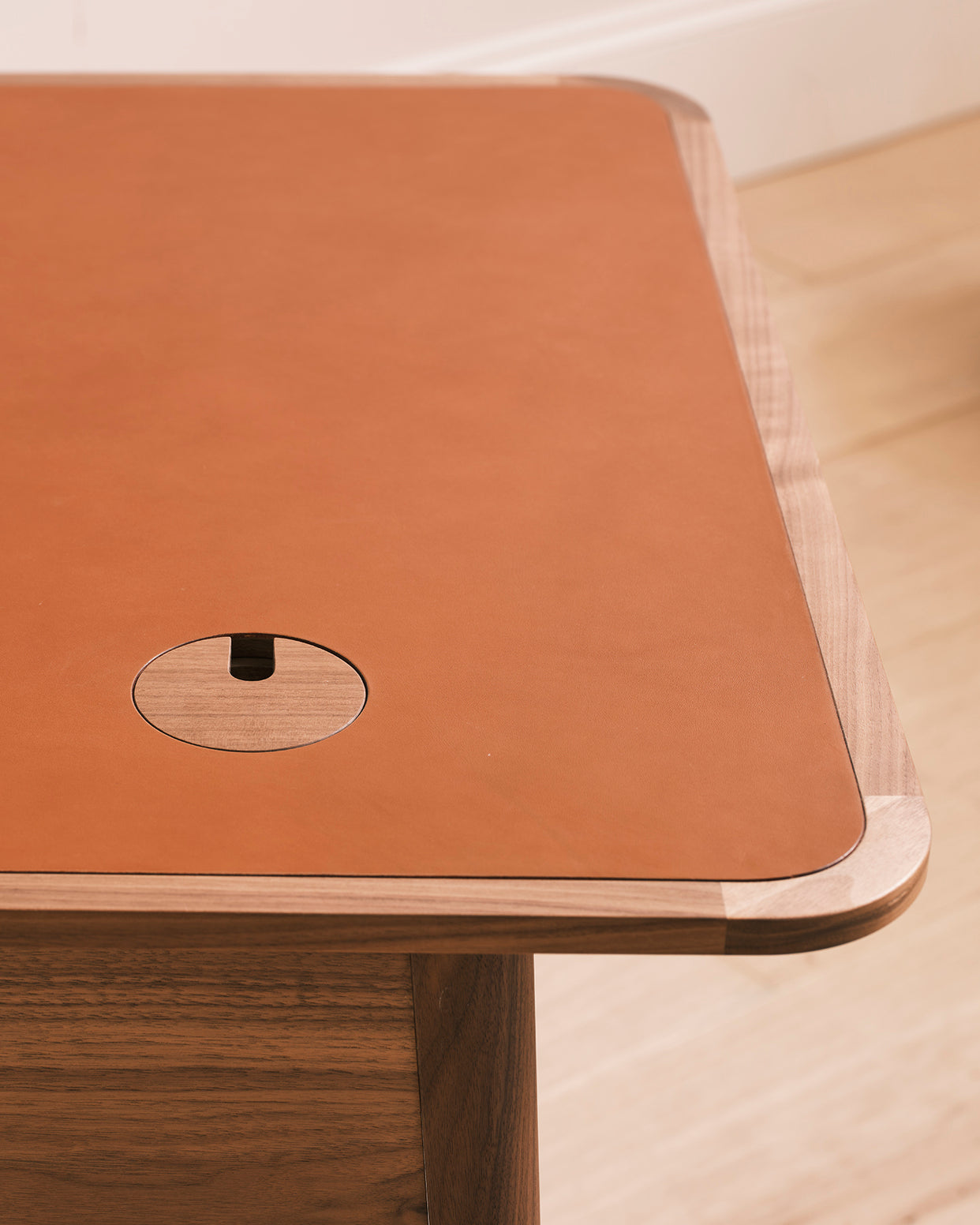 Menton inlaid leather desk