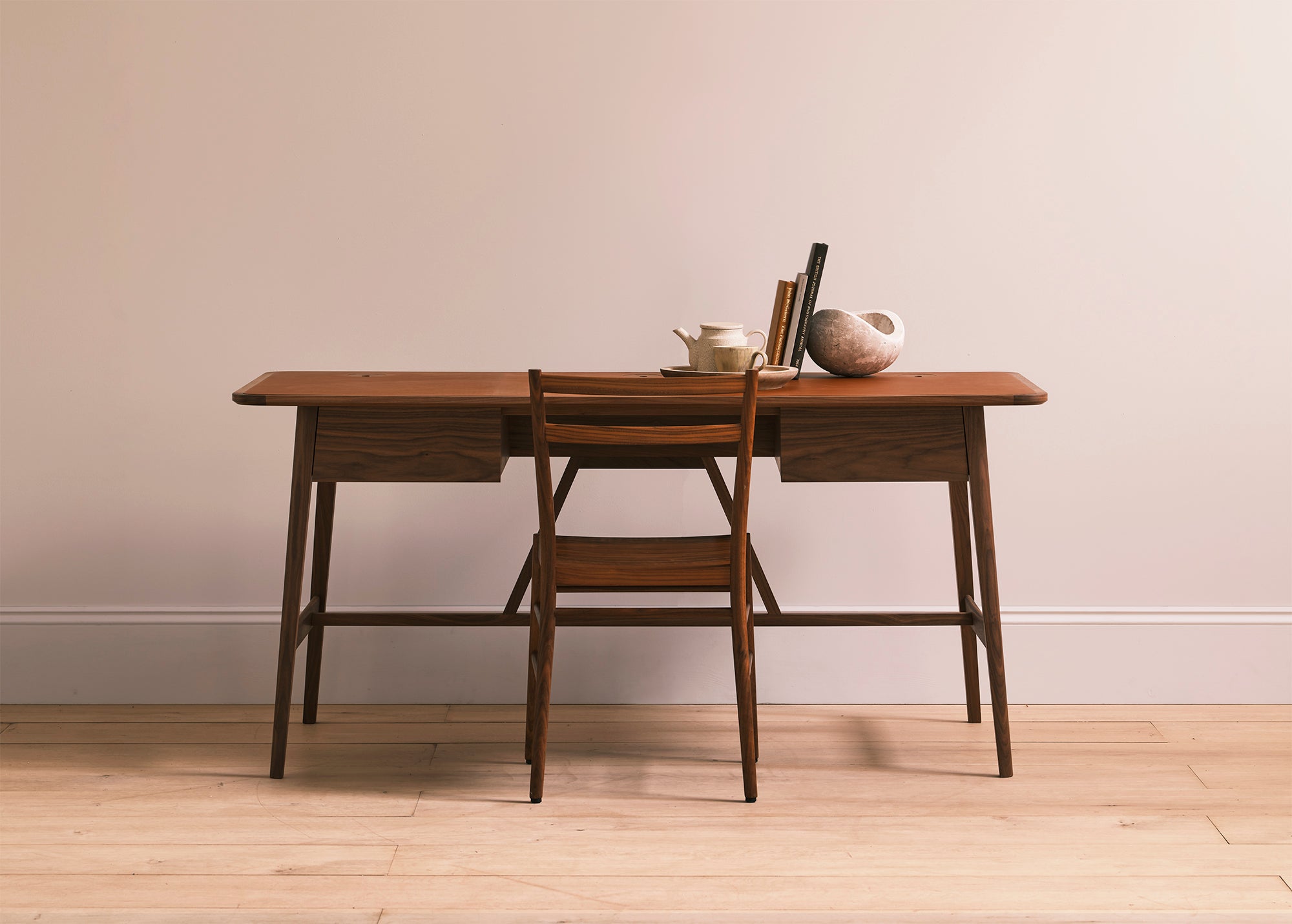 Menton inlaid leather desk