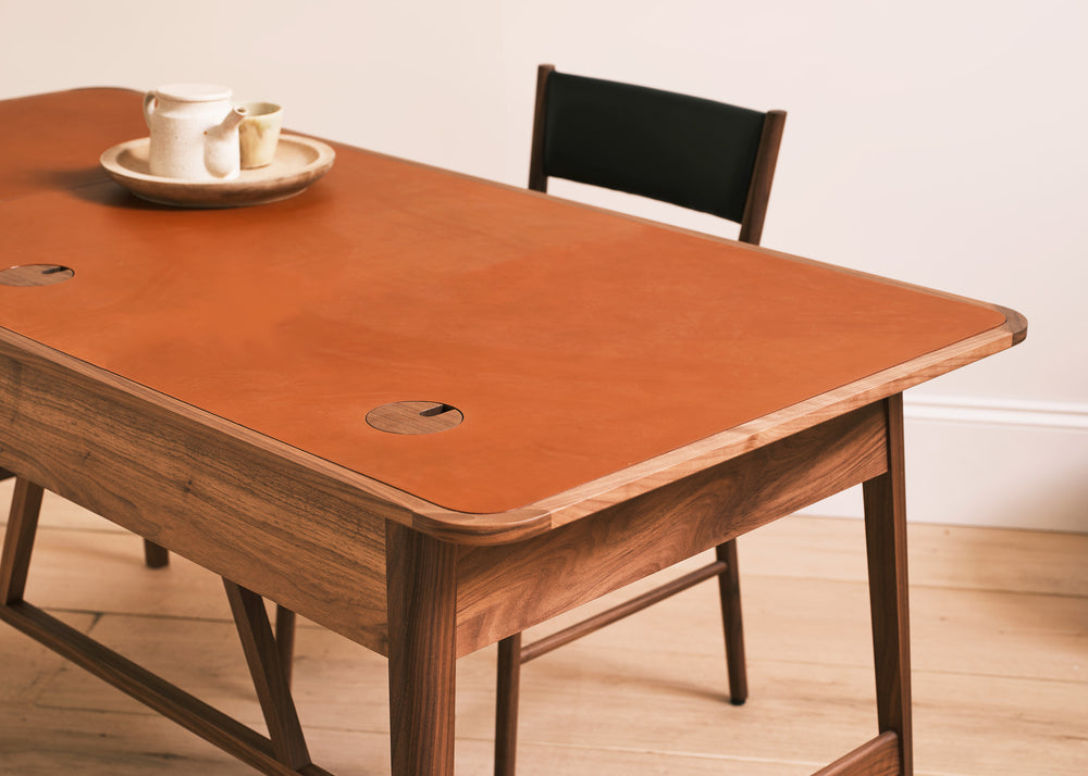 Menton inlaid leather desk