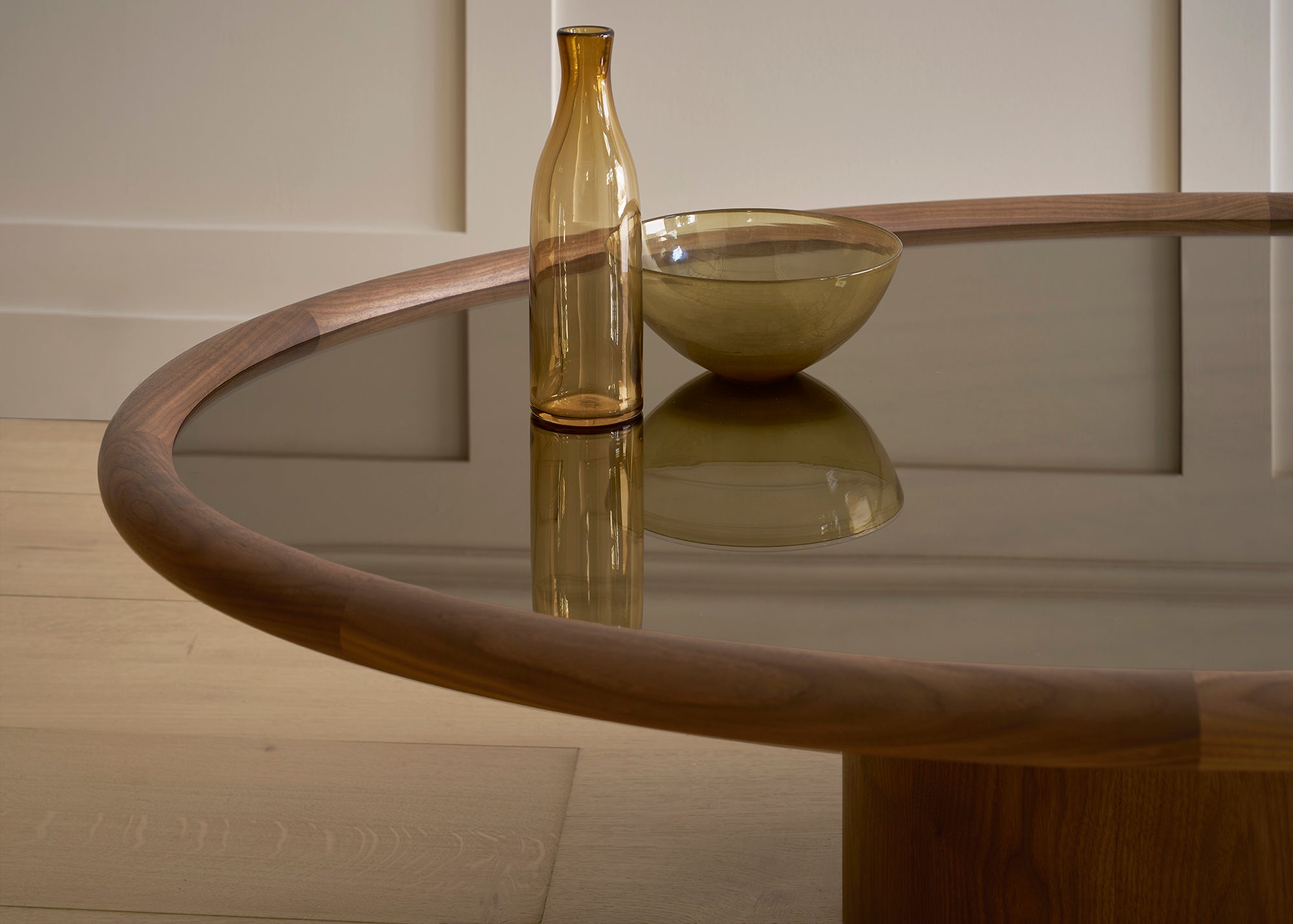 Landry coffee table elliptical bronze