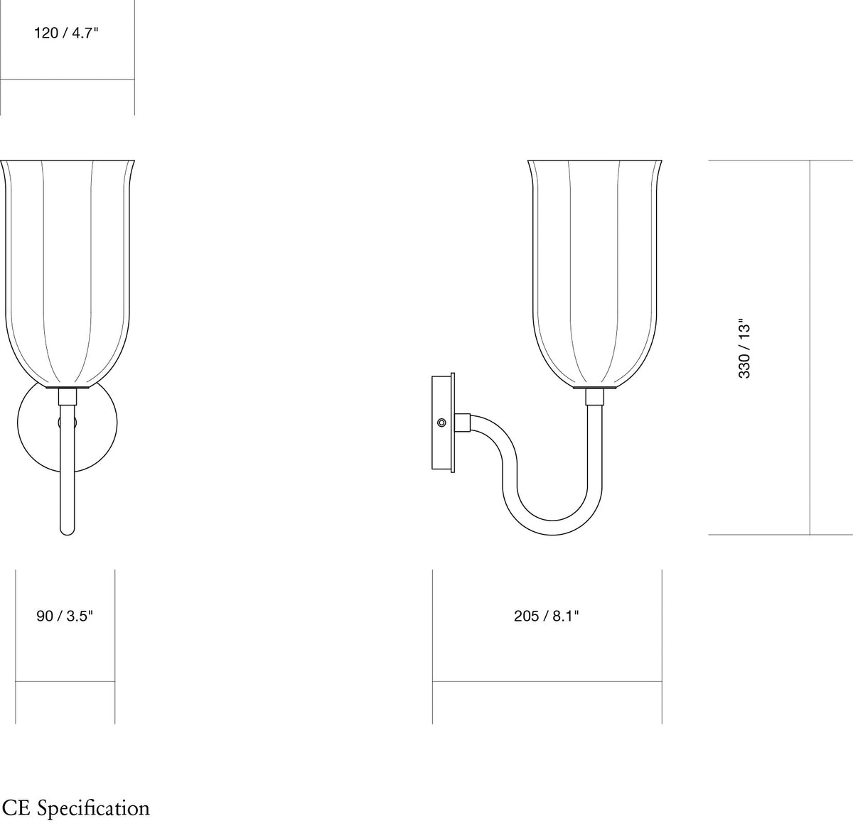 remu-wall-light-CE-dimension-drawing