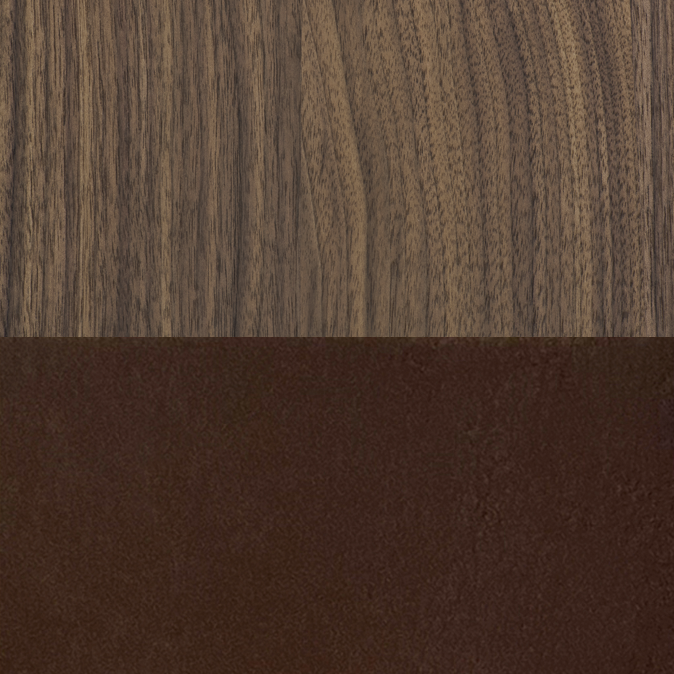 Black American walnut and Brown leather
